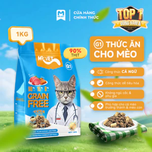Thức Ăn Cho Mèo MRVET Dạng Hạt G1 Không Chứa Ngũ Cốc Cải Thiện Tiêu Hoá Mix Topping Gói 1KG