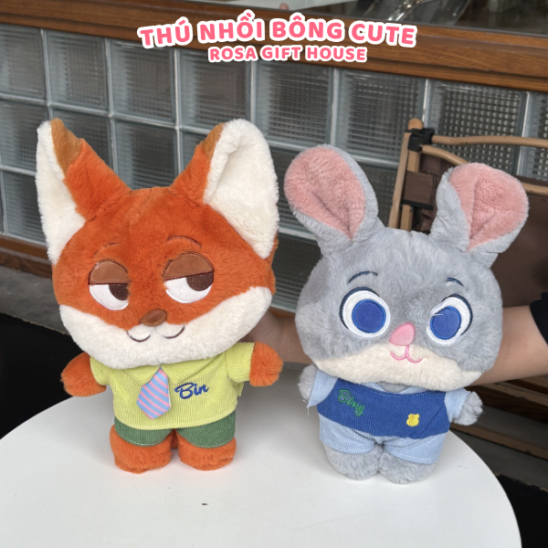 Gấu bông thỏ Judy và cáo nick dễ thương. Thú nhồi bông judy nick làm quà tặng đáng yêu