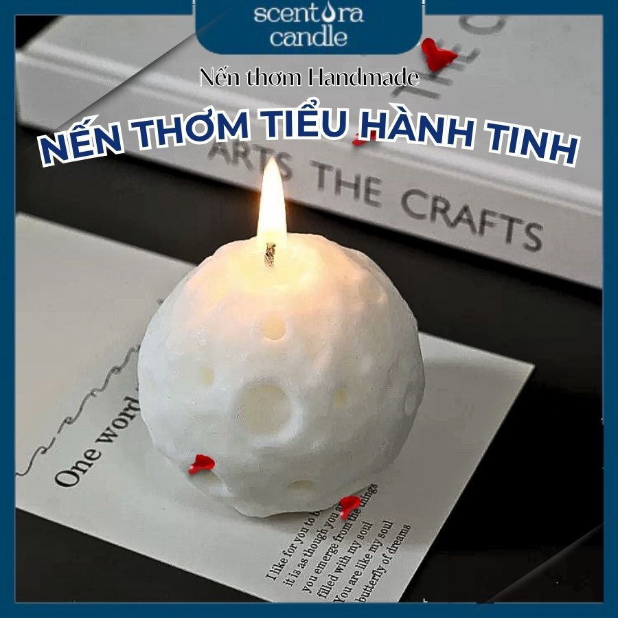 Nến thơm Hình Mặt Trăng ScentoraCandle, Nến decor tiểu hành tinh hình mặt trăng nghệ thuật sáng tạo
