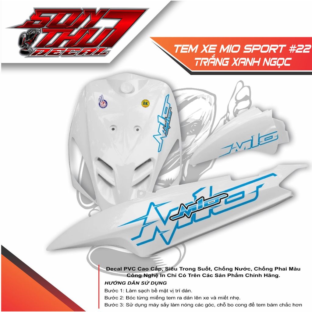 Tem xe Mio Sport #22 (CHẤT LIỆU CAO CẤP - SẮC NÉT - KHÔNG PHAI MÀU)