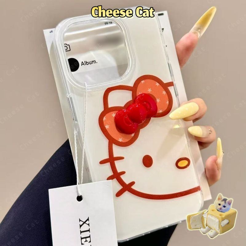 Nơ đỏ hồng đơn giản Ốp lưng iPhone Kitty cho iPhone 15 16 17 11 12 13 14 Pro Max Xs Max XR 6 7 8 Plus