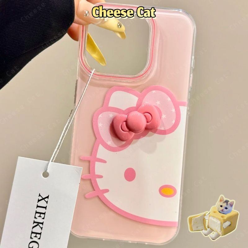 Nơ đỏ hồng đơn giản Ốp lưng iPhone Kitty cho iPhone 15 16 17 11 12 13 14 Pro Max Xs Max XR 6 7 8 Plus