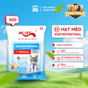 Hạt Cho Mèo MRVET E3 Gói 50G Công Thức Protein Siêu Mịn, Chăm Sóc Hệ Tiêu Hóa Nhạy Cảm