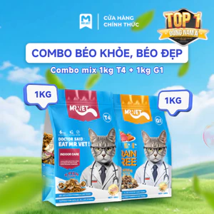 Thức ăn cho mèo MRVET COMBO BÉO KHỎE BÉO ĐẸP, hỗ trợ tiêu hóa, kiểm soát mùi hôi chất thải