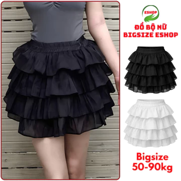 Chân Váy Xòe Tầng Dễ Thương Có Quần Bảo Hộ Bigsize Chân Váy Voan Lụa Kiểu Bèo Tầng Xinh Đẹp MS24003