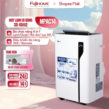 Máy lạnh di động đứng FujiE MPAC14 công suất 14.000 BTU nhập khẩu, điều hòa di động 1 cục Wifi thông minh 4 tính năng