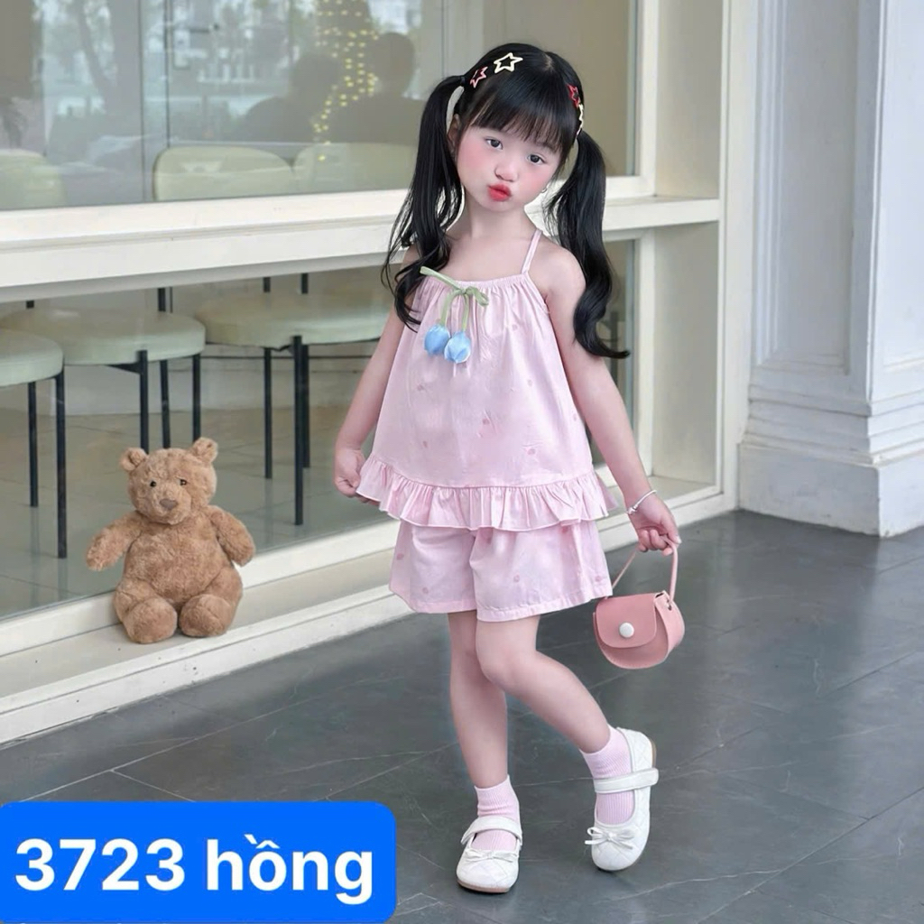Bộ Bé Gái Mặc Hè OP 1–6Y (9–26kg) – Set Đồ Hoạ Tiết Xinh Xắn, Dễ Thương Cho Bé