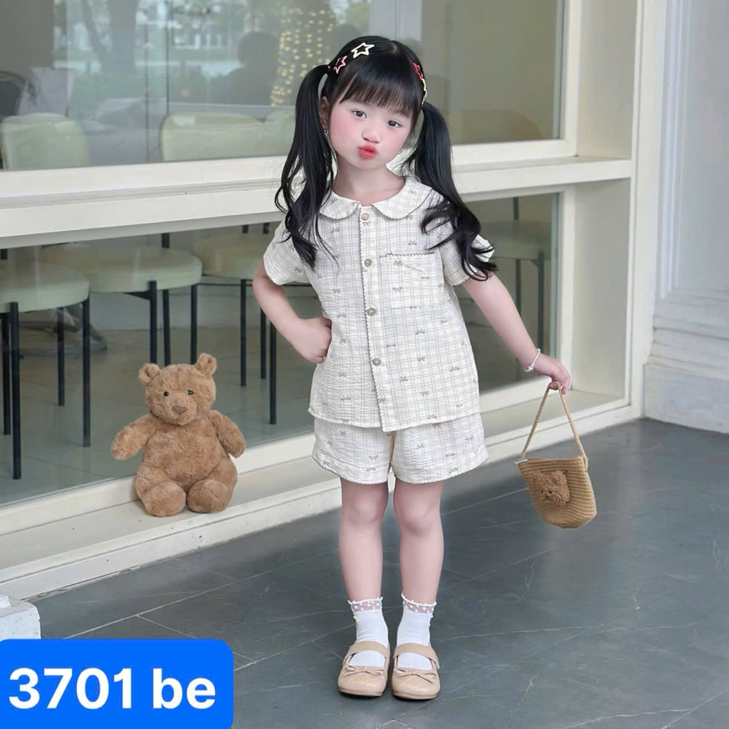 Bộ Bé Gái Mặc Hè OP 1–6Y (9–26kg) – Set Đồ Hoạ Tiết Xinh Xắn, Dễ Thương Cho Bé