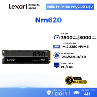 Ổ cứng SSD Lexar NM620 M.2 2280 Gen3x4 NVMe 256GB/ 512GB/ 1TB/ 2TB, Tốc độ đọc 3500Mb/s, Bảo hành chính hãng 3 năm