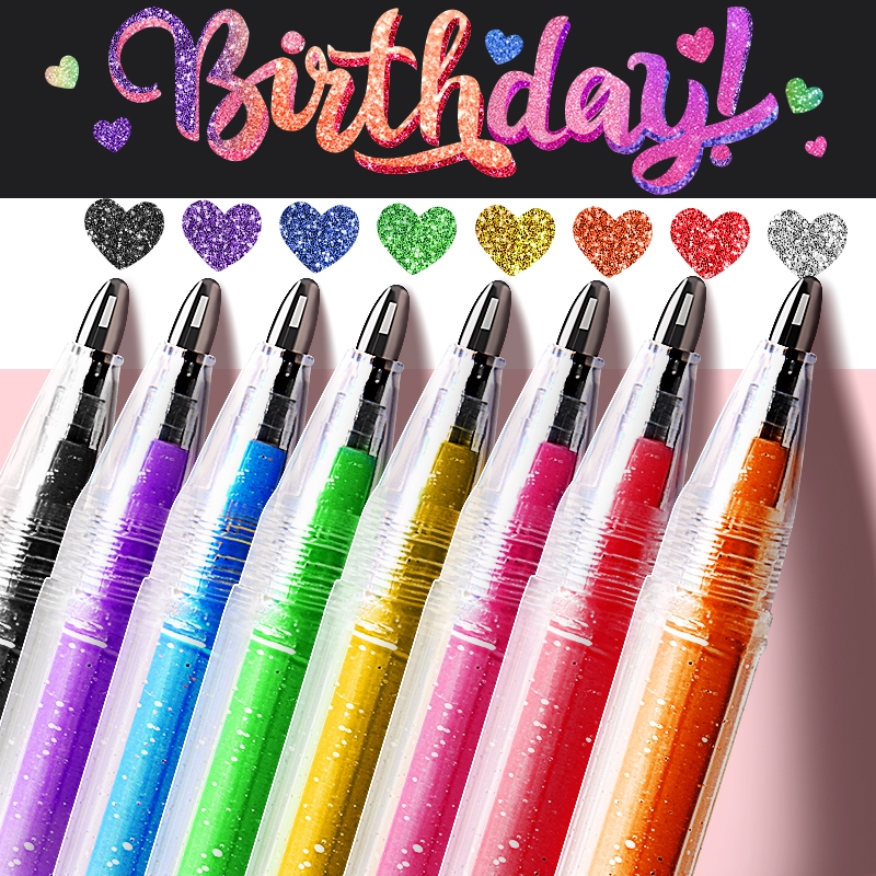 Bút gel highlight 48 màu nhũ kim tuyến,bút đánh dấu lấp lánh ghi chú cho học vẽ graffiti và viết tay
