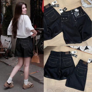 YURI JEANS - (MÃ31) Quần Jean Ngố Đen Xám Thêu Nét Túi Sau ( MÃ31)