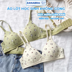 Áo Ngực Học Sinh Mút Mỏng Họa Tiết Mèo Kitty, Áo Lót Nữ Không Gọng Chất Cotton Mềm Mại ZANABRA A224