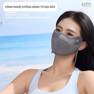 Khẩu trang chống nắng lụa băng, chống tia UV SPF 50+++, thiết kế lưới thoáng khí, mặt nạ chống nắng có gọng mềm 3D