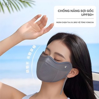 Khẩu trang chống nắng lụa băng, chống tia UV SPF 50+++, thiết kế lưới thoáng khí, mặt nạ chống nắng có gọng mềm 3D