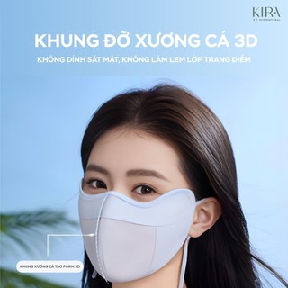 Khẩu trang chống nắng lụa băng, chống tia UV SPF 50+++, thiết kế lưới thoáng khí, mặt nạ chống nắng có gọng mềm 3D