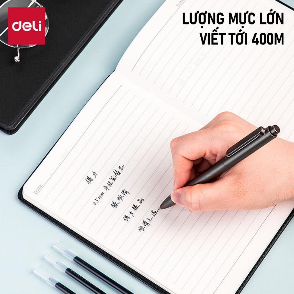 [VOUCHER 25%] Combo 20 Ruột Bút Gel S221 Ngòi Thay Bút Gel A575 Deli Thay Được Cho Bút Gel Bấm 0.5mm Không Gai