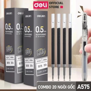 Combo 20 Ruột Bút Gel S221 Ngòi Thay Bút Gel A575 Deli Thay Được Cho Bút Gel Bấm 0.5mm Không Gai