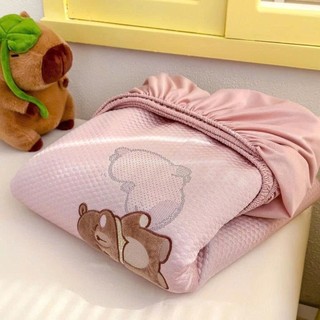 Chiếu Băng Lạnh Thêu Cabybara Mát lạnh, Set 3 Món Chiếu Điều Hòa Băng Lạnh Bọc Đệm Kèm 2 Vỏ Gối