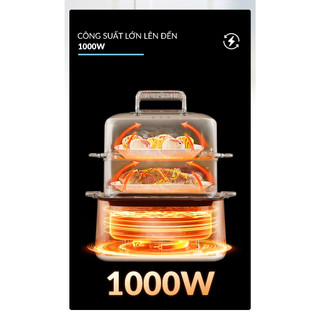 Nồi Hấp 2 Tầng Haatz HTP099 Công Suất 1000W Hấp Nhanh Giữ Trọn Dưỡng Chất, Dung Tích 10L - Nhà Bếp Thiên Hà