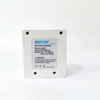 Box sạc pin 1.2V Beston C8001 có 4 khe gắn pin AA hoặc AAA (Trắng)