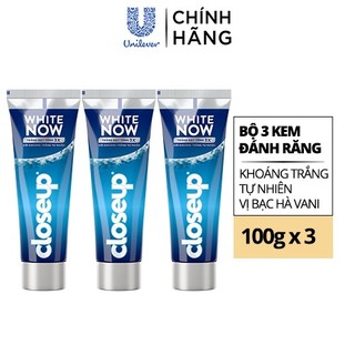 [SHOPEEVIP] Combo 3 Kem đánh răng Closeup White Now - Trắng Bật Tông 3X TỨC THÌ với Công nghệ Ánh Sáng Xanh 100g