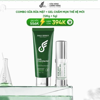 [Combo Sữa Rửa Mặt + Gel Chấm Mụn 5g] - DAILY EFFECT Daily Cleansing Gel + Daily Acne Spot Control Gel (120g + 5g)