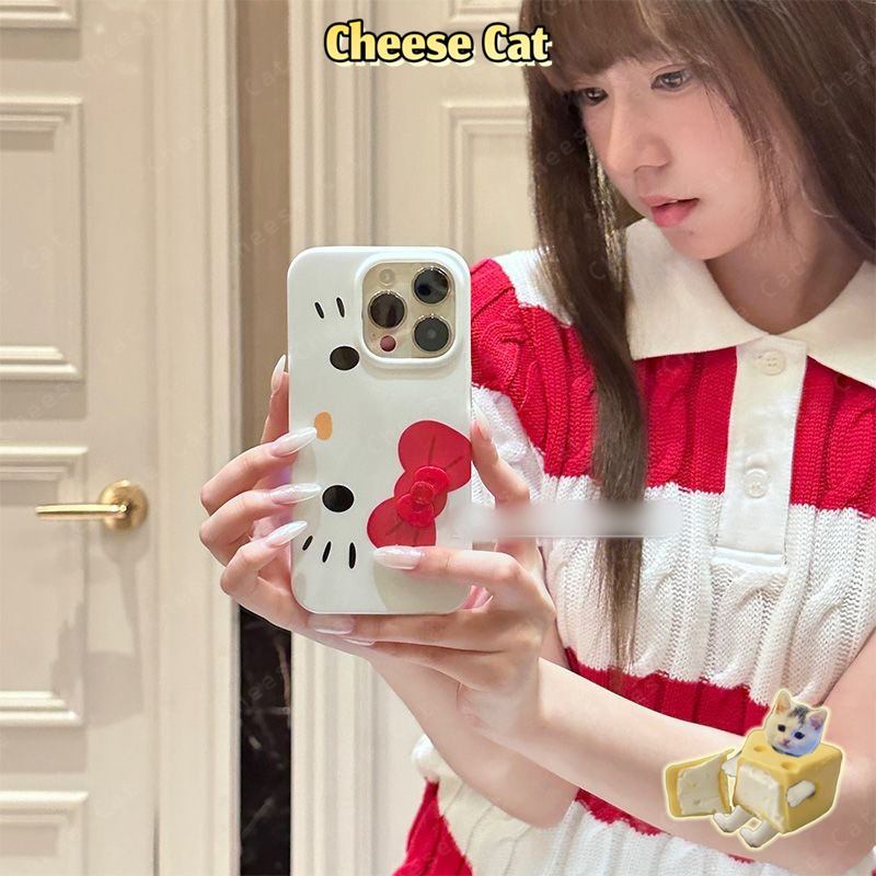 Ốp điện thoại di động Kitty + Ốp lưng iPhone hình chuỗi Kitty cho iPhone 13 14 15 16 17 11 12 Pro Max Xs Max 6 7 8 Plus
