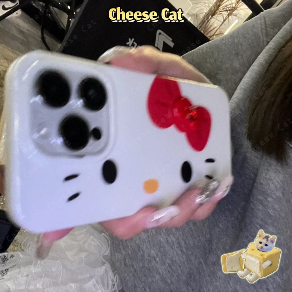 Ốp điện thoại di động Kitty + Ốp lưng iPhone hình chuỗi Kitty cho iPhone 13 14 15 16 17 11 12 Pro Max Xs Max 6 7 8 Plus