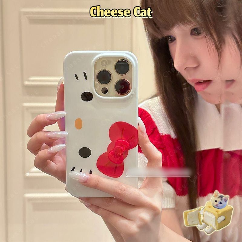 Ốp điện thoại di động Kitty + Ốp lưng iPhone hình chuỗi Kitty cho iPhone 13 14 15 16 17 11 12 Pro Max Xs Max 6 7 8 Plus