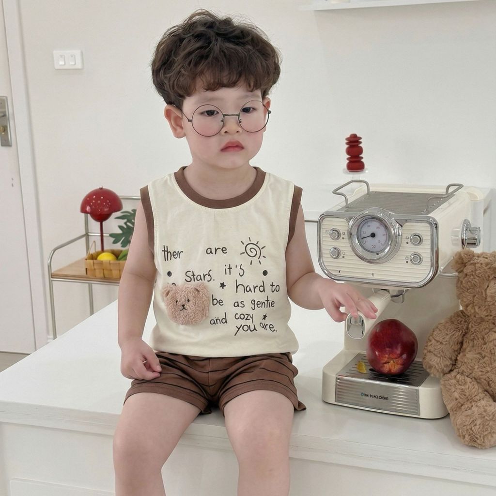 Bộ Đồ Cho Bé Trai Bé Gái 5-15kg - Set Quần Áo Trẻ Em Cotton Co Giãn 4 Chiều, Thấm Hút Môi Hôi, Họa Tiết Đáng Yêu