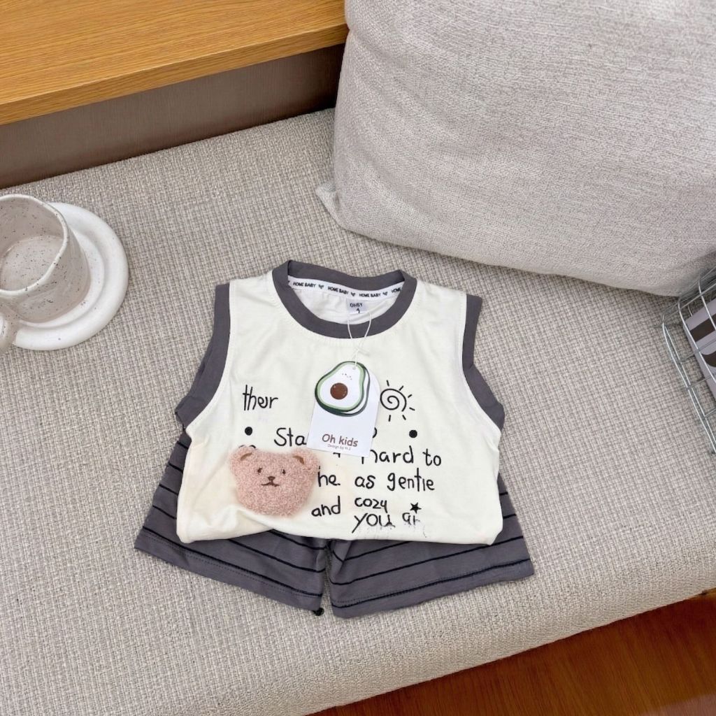 Bộ Đồ Cho Bé Trai Bé Gái 5-15kg - Set Quần Áo Trẻ Em Cotton Co Giãn 4 Chiều, Thấm Hút Môi Hôi, Họa Tiết Đáng Yêu