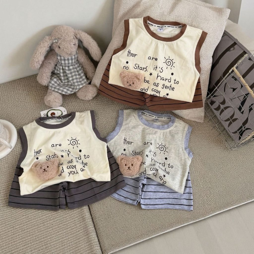 Bộ Đồ Cho Bé Trai Bé Gái 5-15kg - Set Quần Áo Trẻ Em Cotton Co Giãn 4 Chiều, Thấm Hút Môi Hôi, Họa Tiết Đáng Yêu