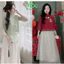 Set đồ lam, set hán phục mặc tết áo tơ thêu nút tàu 2 lớp đính ngọc kèm chân váy dài voan tơ