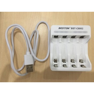 Box sạc pin 1.2V Beston C8001 có 4 khe gắn pin AA hoặc AAA (Trắng)