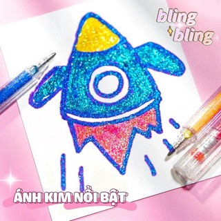 Bút gel highlight 12/24/36/48 màu nhũ kim tuyến,bút đánh dấu lấp lánh ghi chú cho học sinh sinh viên