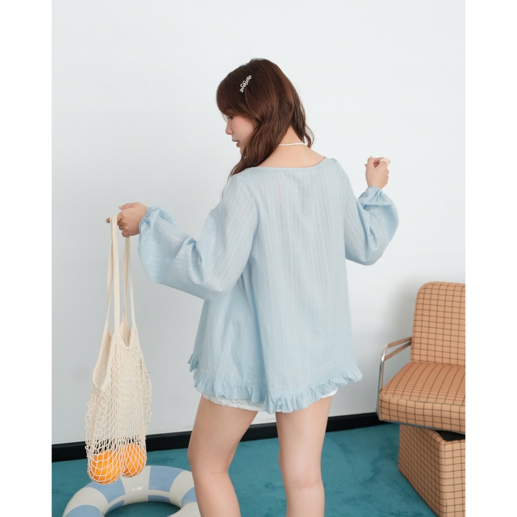 Áo Nữ POHIL TOP Tay Bồng Form Xòe Đáng Yêu Đi Biển, Dạo Phố SECODEE