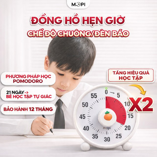 Đồng hồ đếm ngược Pomodoro học bài tập trung, Mopi timer MP038 quản lý thời gian trẻ em, đồng hồ hẹn giờ nấu ăn mini