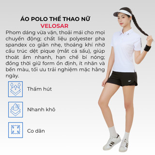 Áo Polo Thể Thao VELOSAR PPS-20005 – Pique Thoáng Khí, Nhanh Khô, Co Giãn