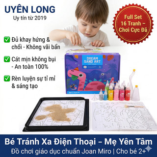 Bộ Tranh Cát Nghệ Thuật Cho Bé – Full Set 16 Tranh, 8 Màu Cát, Đồ Chơi Giúp Bé Tránh Xa Điện Thoại