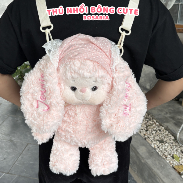 Gấu Bông Cừu Hồng Dễ Thương 40cm Thêu Tên Theo Yêu Cầu, Thú Nhồi Bông Cá Nhân Hóa Quà Tặng Dễ Thương
