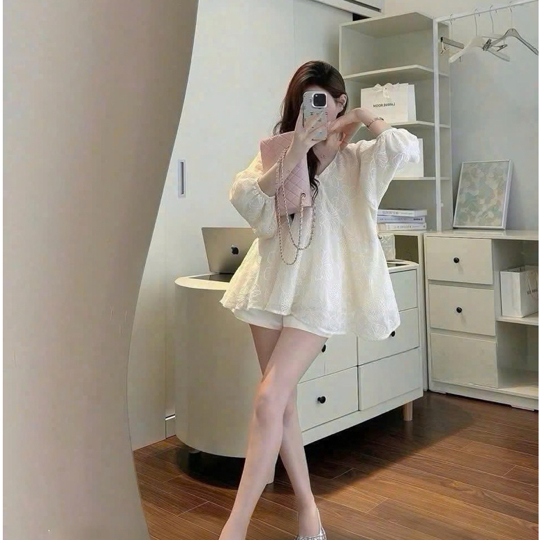 Set Áo Babydoll Xoè Kèm Quần Siêu Xinh