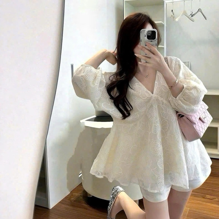 Set Áo Babydoll Xoè Kèm Quần Siêu Xinh