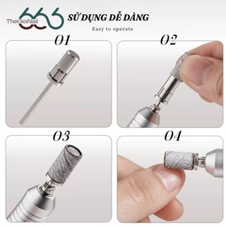 Trục Gắn Vòng Nhám Nail Mandrel Bằng Thép – Đầu Gắn Ống Nhám Mài Bề Mặt, Phá Gel, Chỉnh Form Móng, Mài Gel, Bột Nail666