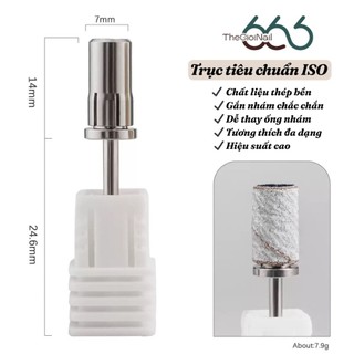 Trục Gắn Vòng Nhám Nail Mandrel Bằng Thép – Đầu Gắn Ống Nhám Mài Bề Mặt, Phá Gel, Chỉnh Form Móng, Mài Gel, Bột Nail666