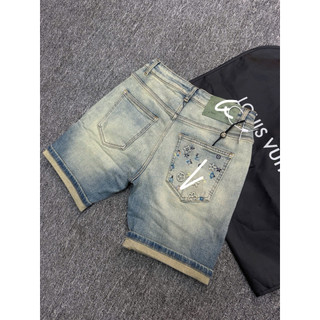 Quần Short Jean Nam xanh rách Wash Bụi Phối Gấu Xắn Cá Tính – Co Giãn Nhẹ, Form Slim Fit Trẻ Trung phong cách