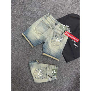 Quần Short Jean Nam xanh rách Wash Bụi Phối Gấu Xắn Cá Tính – Co Giãn Nhẹ, Form Slim Fit Trẻ Trung phong cách