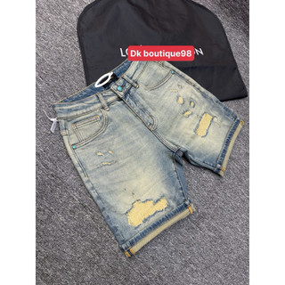 Quần Short Jean Nam xanh rách Wash Bụi Phối Gấu Xắn Cá Tính – Co Giãn Nhẹ, Form Slim Fit Trẻ Trung phong cách