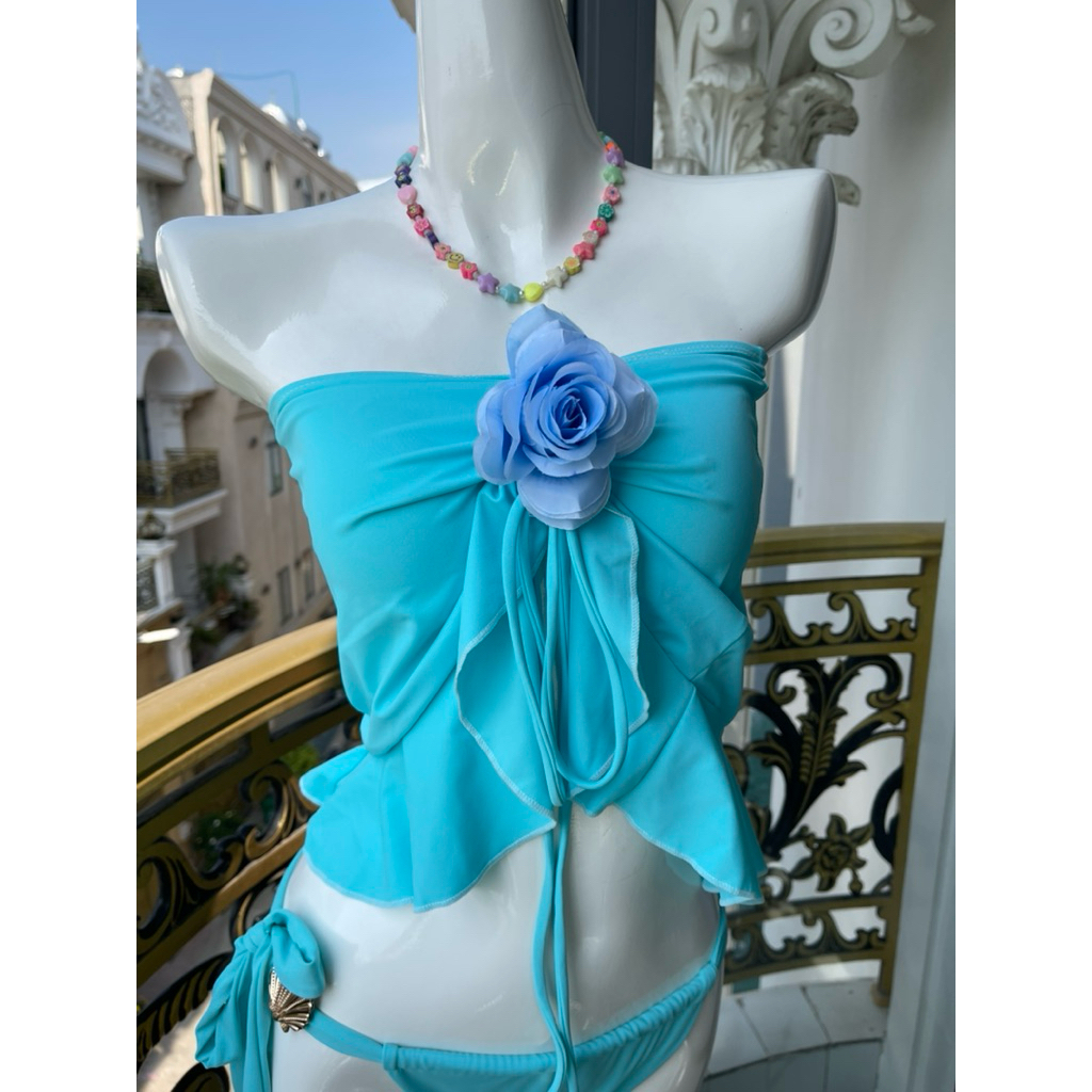 TINA-bikini chân váy làm thành áo + hoa