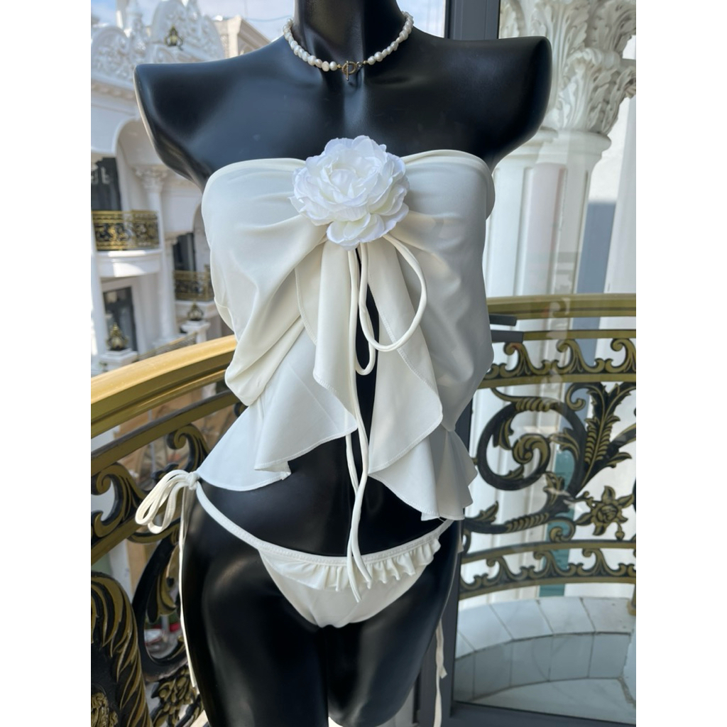 TINA-bikini chân váy làm thành áo + hoa