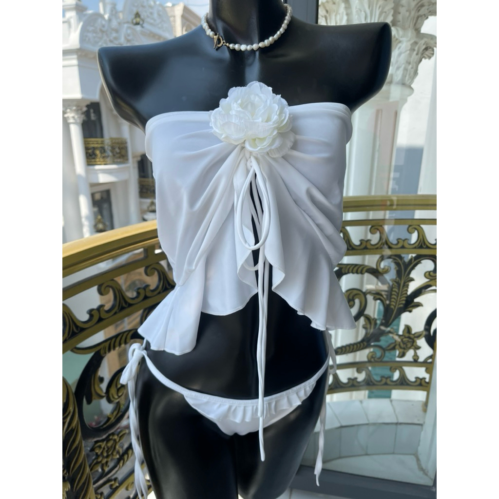 TINA-bikini chân váy làm thành áo + hoa
